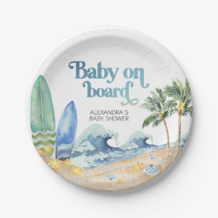 Baby an Bord Beach Baby Dusche Pappteller
