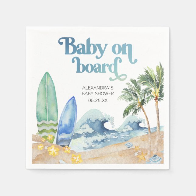 Baby an Bord Beach Baby Dusche Serviette (Vorderseite)