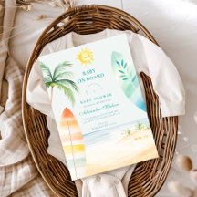 Baby an Bord Beach Surf Baby Dusche