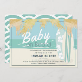 Baby an Bord Beach Surf Boy Baby Dusche Einladung