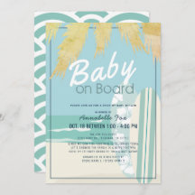 Baby an Bord Beach Surf Boy Drive-by Baby Shower