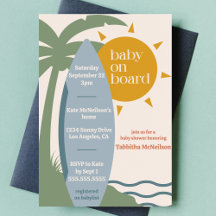 "Baby an Bord" Beach Surfing Ocean Baby Shower