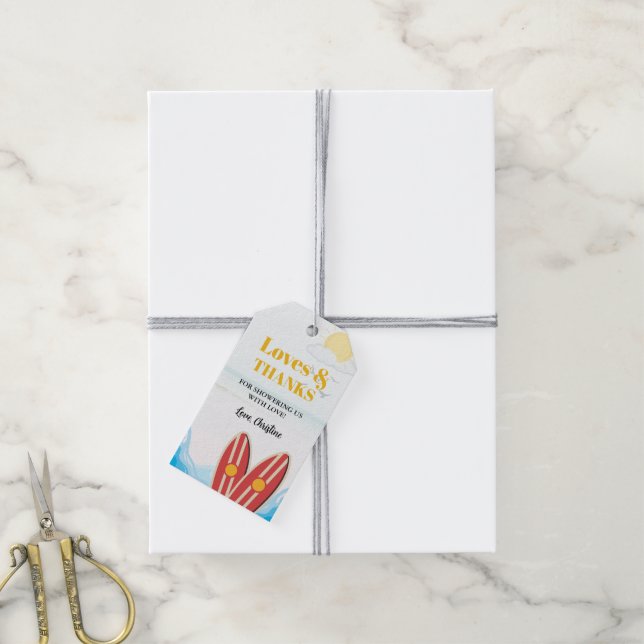 Baby an Bord Beachvolleydusche Danke Geschenkanhänger (Mit Garn)