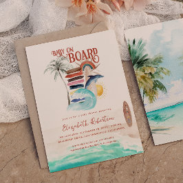 Baby an Bord | Boho Surf Babydusche Einladung