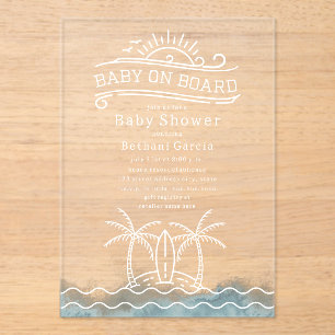 Baby an Bord des Ozeans windet neutrale Babydusche Acryleinladungen