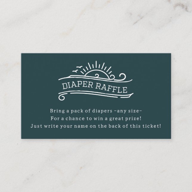 Baby an Bord Diaper Raffle Slate Blue Baby Dusche Begleitkarte (Vorderseite)