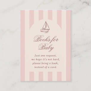 Baby an Bord Elegante rosa Segelboot Bücher für Ba Begleitkarte