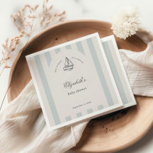 Baby an Bord Elegantes Blue Sailboat Baby Dusche