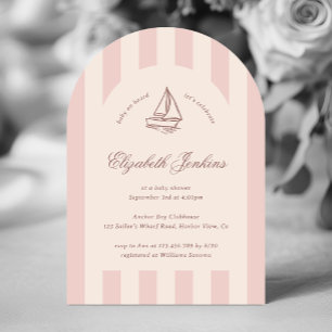 Baby an Bord Elegantes Pink Sailboat Babydusche Einladung