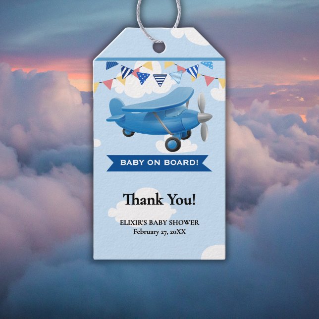 Baby an Bord! Flugzeugsäulendusche Geschenkanhänger (Von Creator hochgeladen)