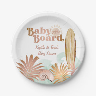 Baby an Bord Gender Neutral Baby Shower Plate Pappteller
