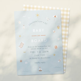 "Baby an Bord" Gingham Beach Themed Baby Dusche Einladung