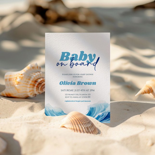 Baby an Bord Kinderdusche Einladung, Surf Baby Einladung (Von Creator hochgeladen)