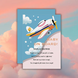 Baby an Bord Modernes Aviation Airplane Babydusche Begleitkarte