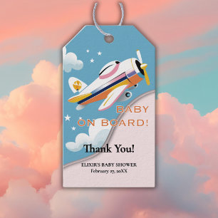 Baby an Bord Modernes Aviation Airplane Babydusche Geschenkanhänger
