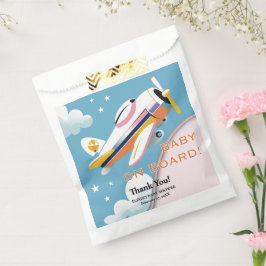 Baby an Bord Modernes Aviation Airplane Babydusche Geschenktütchen