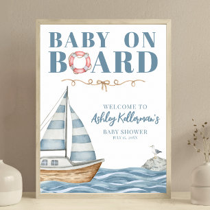 Baby an Bord Nautische Babyparty Poster