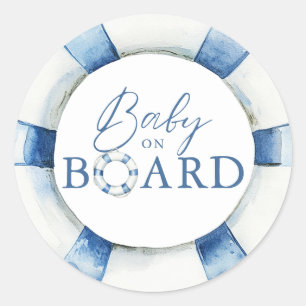 Baby An Bord Nautischer Rettungsring Baby Shower F Runder Aufkleber