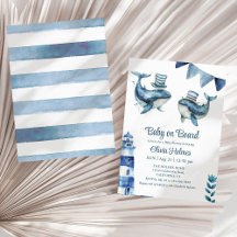 "Baby an Bord" Navy Nautical Baby Shower