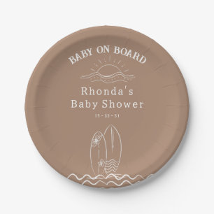 Baby an Bord Neutral Baby Dusche Willkommen Pappteller