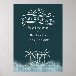 Baby an Bord Neutral Slate Baby Dusche Willkommen Poster
