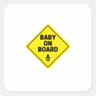 Baby an Bord Quadratischer Aufkleber