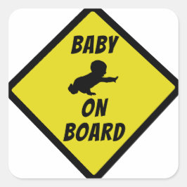 BABY AN BORD QUADRATISCHER AUFKLEBER