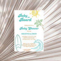 Baby an Bord Retro-Doodle-Surfen Babydusche