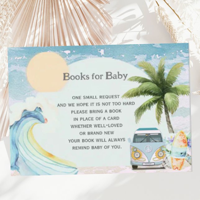 Baby an Bord Retro Surfing Beach Baby Dusche Begleitkarte (Von Creator hochgeladen)