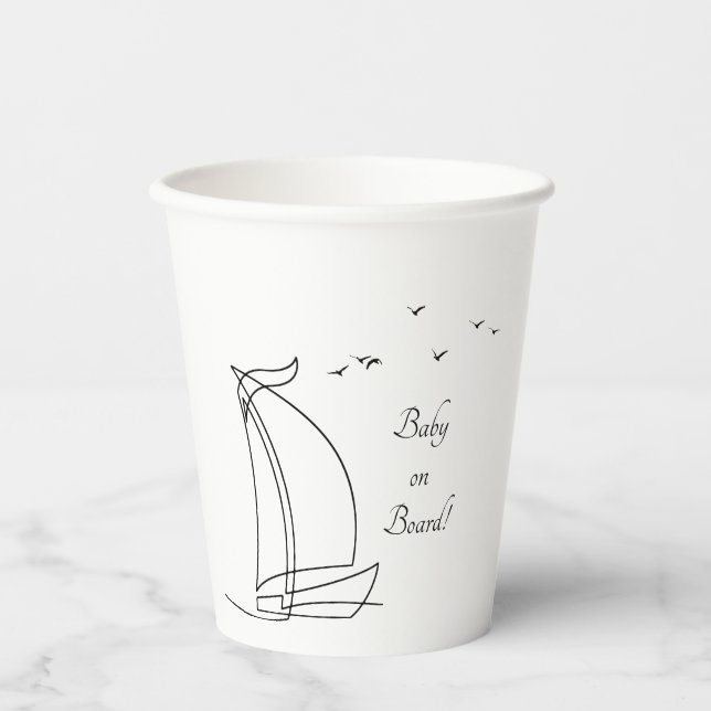 Baby an Bord Sailboat Beach Baby Duschpapier Cup Pappbecher (Vorderseite)