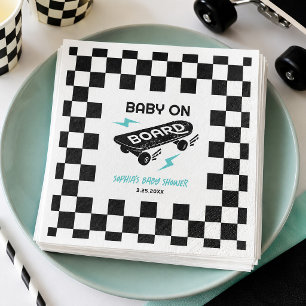 Baby an Bord Skateboard Babydusche Napkins Serviette