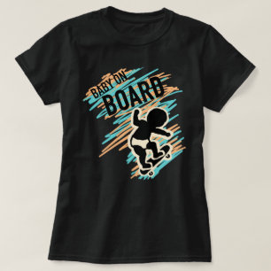 Baby an Bord Skateboard Maternity Tee Shirt Funny