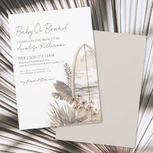 Baby an Bord Sommer Boho Strand Babyparty Einladung