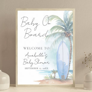 Baby an Bord Strand-Baby-Party Begrüßungsschild Poster