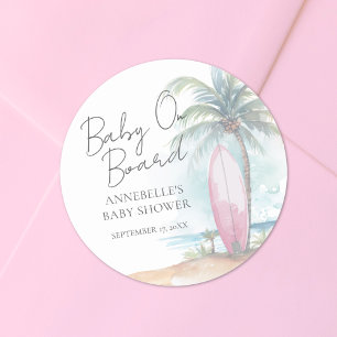 Baby an Bord Strand-Baby-Party Runder Aufkleber