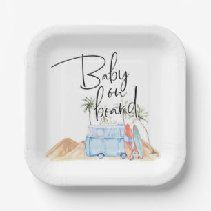 Baby an Bord, Summer Baby Dusche, Babydusche, E Pappteller