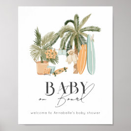 Baby an Bord Surf Baby Dusche Begrüßungszeichen Poster