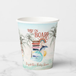 Baby an Bord | Surf Baby Dusche Pappbecher