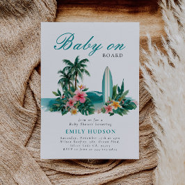 Baby an Bord Surf Beach Baby Dusche Einladung