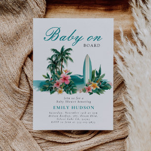 Baby an Bord Surf Beach Baby Dusche Einladung