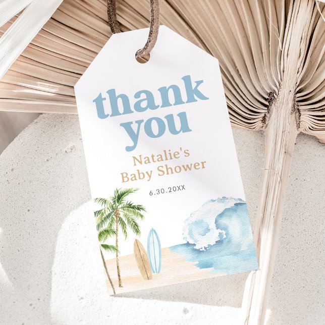 Baby an Bord Surf Beach Baby Dusche Geschenkanhänger (Von Creator hochgeladen)