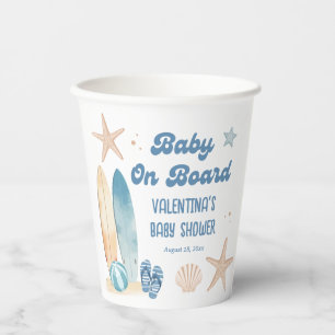 Baby an Bord Surf Beach Baby Dusche Pappbecher