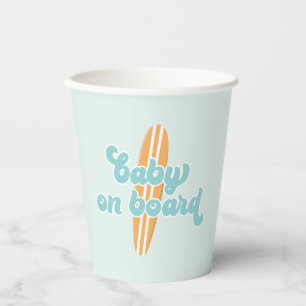 Baby an Bord Surf Beach Baby Dusche Pappbecher