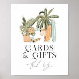 Baby an Bord Surf Kinderduschkarten & Geschenkssch Poster