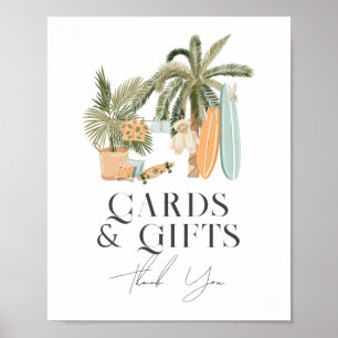 Baby an Bord Surf Kinderduschkarten & Geschenkssch Poster