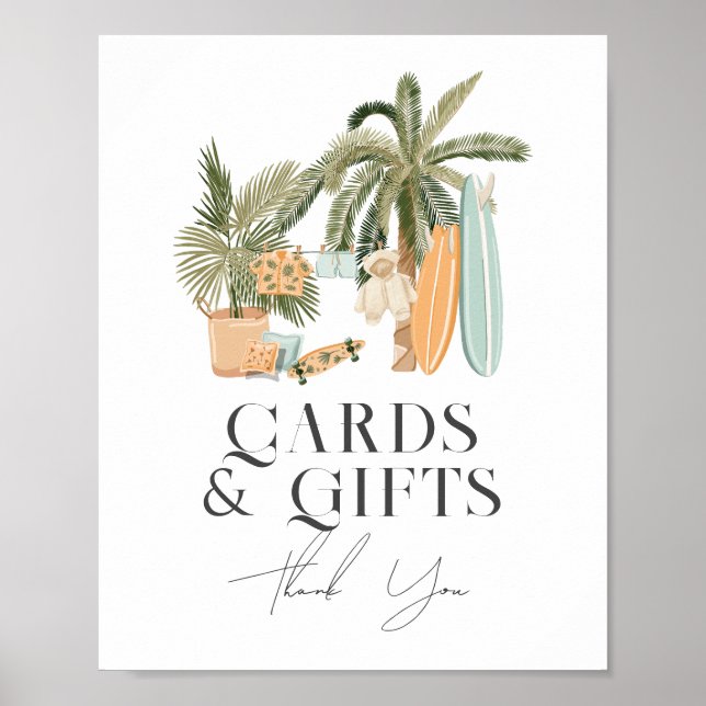 Baby an Bord Surf Kinderduschkarten & Geschenkssch Poster (Vorne)