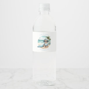 Baby an Bord Surf-Themed Beach Baby Dusche Wasserflaschenetikett