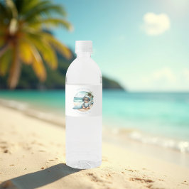 Baby an Bord Surf-Themed Beach Baby Dusche Wasserflaschenetikett