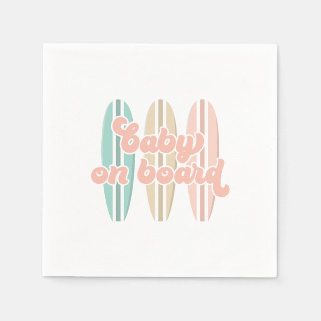 Baby an Bord Surfboard Beach Baby Dusche Serviette (Vorderseite)