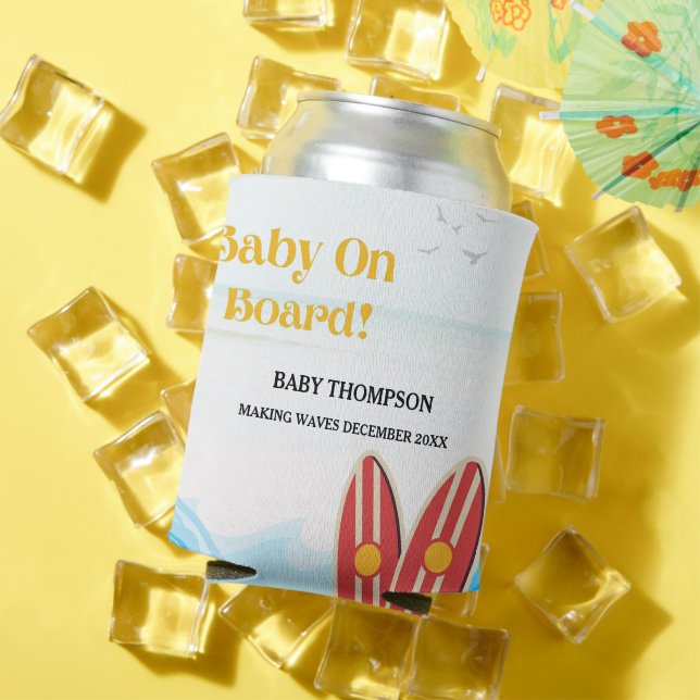 Baby an Bord Surfbrett Babydusche Dosenkühler (In Situ Sommer)